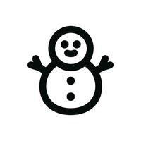 Outline Simple Snowman Winter Season Symbol Shape Icon Graphic vector