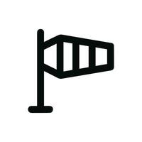 Simple Outline Wind Indicator Weathercock Direction Icon on Isolated White Background vector