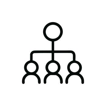 Outline Simple Organization Chart Diagram Hierarchy Structure Icon Symbol vector