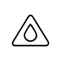 Minimalist Outline Drop Inside Triangle Shape Sign Element Icon Symbol vector