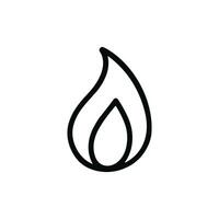 Simple Outline Handdrawn Fire Flame Sign Shape Icon Element vector