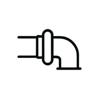 Simple Outline Water Pipe Connection Fitting Plumbing Construction Icon vector