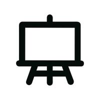 Simple Line Easel Whiteboard Presentation Board Minimalist Style Icon vector