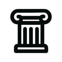 Minimalist Outlined Ancient Column Structure Monument Historic Outline Icon vector