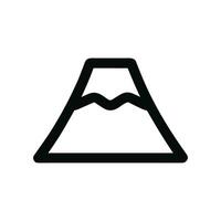 Minimalist Line Art Mountain with Snow Peak Outline Icon Symbol vector