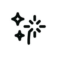 Simple Outline Sparkle Wand Magical Element Icon Graphic Design vector