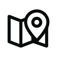 Simple Outline Map Location Pointer Icon for Navigation and Travel vector