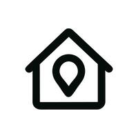 Simple Line Home Location Pin Marker Icon Design for Real Estate vector