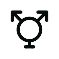 Simple Flat Style Transgender Symbol Line Art Shape Icon Graphic Element vector