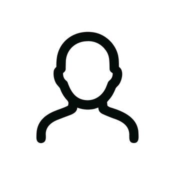 Minimalist Outlined Person Simple Profile Symbol Shape User Interface Icon vector