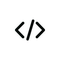 Simple Line Art Code Bracket Sign Shape Icon for Development vector