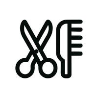 Outline Simple Scissor And Comb Icon, Hair Salon Equipment Graphics vector