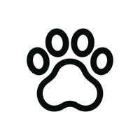 Simple Line Art Paw Print Shape Pet Animal Icon Design vector