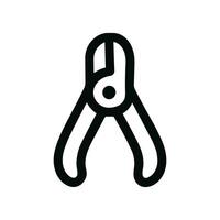 Simple Outline Nail Clipper Tool Minimalist Line Art Icon vector