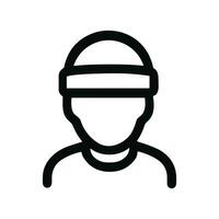 Minimalist Outline Avatar Person with Headband User Icon Shape vector