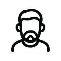 Simple Outline Bearded Man Icon Graphic Profile Isolated Illustration vector