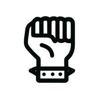 Line Drawing Raised Fist with Spiked Wristband Symbol Icon Design vector