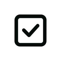 Simple Line Rounded Square Check Mark Symbol Shape Icon vector