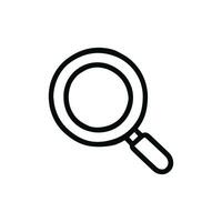 Simple Outline Magnifying Glass Tool Element for Search Icon vector