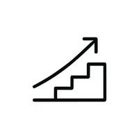 Simple Line Style Stair Steps with Arrow Symbol Business Icon vector