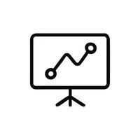 Simple Outline Chart Displaying an Upward Trend Business Presentation Icon vector