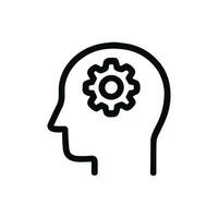 Simple Outline Mind Gear Thinking Process Concept Idea Head Icon vector