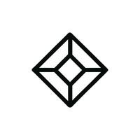 Simple Outline Geometric Diamond Shape Jewel Design Icon Element vector