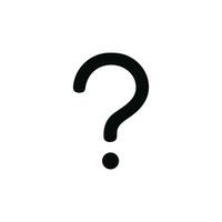 Simple Line Black Question Mark Icon Shape Symbol Sign vector