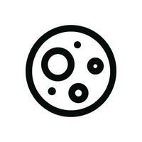 Simple Outline Moon with Craters Planet Shape Celestial Body Icon vector