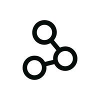 Simple Line Art Share Symbol Connection Icon Design Element vector