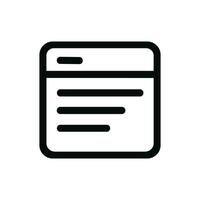 Simple Outline Rounded Corner Document Page with Text Content Icon vector