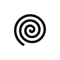 Simple Line Black and White Round Swirl Shape Design Element vector