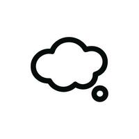 Minimalist Outline Thought Cloud Speech Bubble Icon Shape Design vector