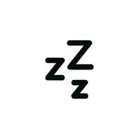 Simple Line Zzz Symbol Indicating Sleep or Nap in Black Color Icon vector