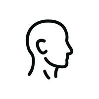 Minimalist Line Drawing Head Profile Silhouette Outline Shape Icon vector