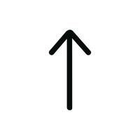 Simple Outline Upward Arrow Shape Direction Sign Icon Element vector