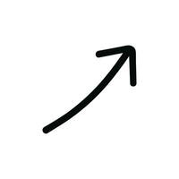 Simple Handdrawn Curved Arrow Pointing Upward Directional Sign Element vector