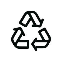 Simple Handdrawn Recycling Symbol Arrow Outline Shape Icon Element vector