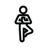 Outline Simple Tree Pose Stick Figure Icon for Meditation and Relaxation vector