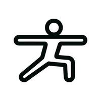 Minimalist Outline Yoga Pose Silhouette Black Simple Shape Icon vector