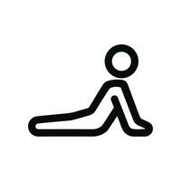 Minimalist Outline Line Art Yoga Pose Exercise Relaxation Icon vector