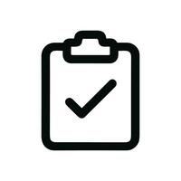 Line Art Minimalist Clipboard Checkmark Icon Simple Symbol Graphic Element vector