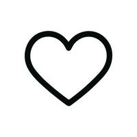 Simple Line Heart Shape Sign Icon Illustration Isolated on White Background vector