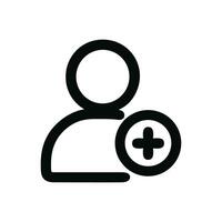 Simple Outline Add User Sign Symbol Design New Account Icon vector