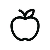 Minimalist Outline Apple Icon Simple Fresh Fruit Design Element vector