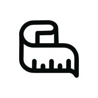 Line Art Simple Measuring Tape Minimalist Black and White Icon vector