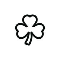 Simple Outline Shamrock Sign Shape Icon for St Patricks Day Celebration vector