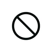 Simple Flat Style Circle with Slash Shape Prohibition Sign Icon Illustration vector