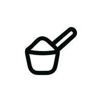 Outline Simple Measuring Scoop Filled with Powder Ingredient Icon vector