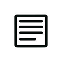Simple Outline Document List Icon in Black and White Isolated vector